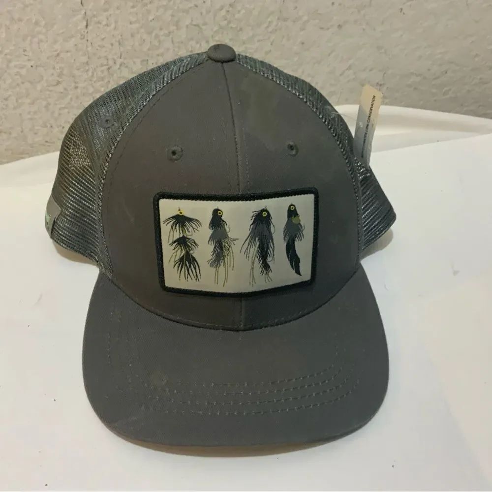 Rep Your Waters Mesh Hat Strap Snap Back Ball Cap Fly Fishing  Adjustable Mens